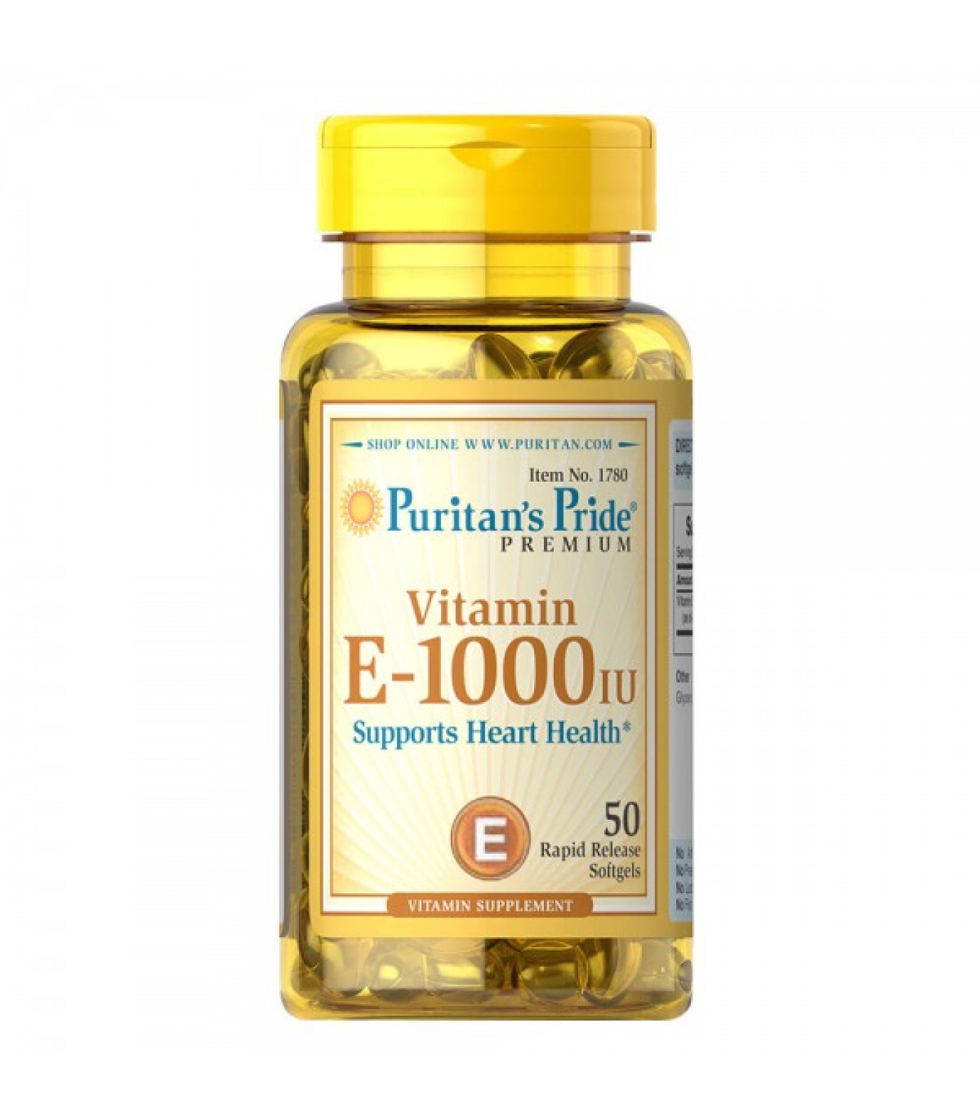 Puritan's Pride - Vitamin E-1000 IU / 50 дражета​